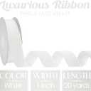 MEEDEE White Velvet Ribbon 1 Inch Single Face Nylon Velvet Ribbon 2 Rolls 20 Yards White Ribbons for Christmas Tree, Gift Wrappig, Rustic Wreath, Velvet Bow Making, Floral Bouquets, Home Decor