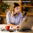 Sound Card Karaoke Headset with in-Ear Monitoring, Voice Changer, Reverberation, Built-in Sound Card, Karaoke Microphone, Portable Karaoke Headphones, Type C HiFi Wired Earbuds for Musician