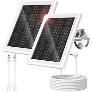 Ring Solar Panel Charger 5W Solar Panel for Security Camera Compatible for Ring Camera Waterproof Solar Panel with Type-C, Micro USB and DC Port Cable for Most Cameras