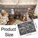 35 Pcs Miniature Dollhouse Wallpaper Self-Adhesive Mini DIY Floorboards Wall Paper Real Life DIY Decoration for Dollhouse (Brick Gray)