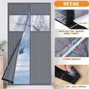 2 Sets Magnetic Thermal Insulated Curtains for 30" X 80" Doors with Clear Window Winter Thicken Quilted Oxford Cotton Door Cover Waterproof Window Attic Blanket for Cold Weather