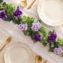 JUSTOYOU 2 Pack (15.8FT) Fake Rose Garland, Artificial Roses Vines Flower Garland Hanging Floral Vine Wedding Home Backdrop Party Arch Arrangement Decoration