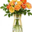 Der Rose 8 inch Amber Glass Vase Brown Vase for Centerpiece Table Decorations Home Desk Wedding Decor