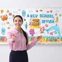 Outus 105 Pieces Under The Sea Bulletin Board Decorations Set Summer Ocean Bulletin Board Decorations Sea Animals Cutouts for Classroom School Chalkboard Church Wall Sunday Decor