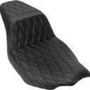 One-piece Two-Up Seat Driver Passenger Seat Fit for Harley Touring Street Glide FLHX Road Glide FLTRX Street Glide Ultra FLHXU CVO Road Glide ST FLTRXSTSE 2023 2024 2025 (Black Stitching)