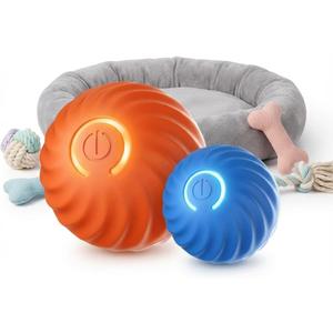 USB Rechargeable Smart Dog Toy Ball  Interactive Rolling Pet Exercise Ball with LED Lights, Automatic Motion, Durable ABS Build for Dogs and Puppies - 1 Piece