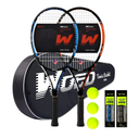 Adult 2 Player Tennis Racket Perfect for Beginner and Professional Players, 27” Speed Tennis Racquet Include Tennis Balls, Overgrips, Tennis Bag, Vibration Dampe, Cover