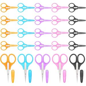 25Pack Small Sewing Scissors Stainless Steel Crafting Scissor Sharp Scissors with Cover, Precision Portable Scissor for Embroidery Quilting Sewing Knitting Crafting (Multicolor)
