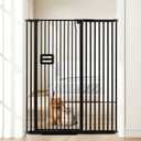 55'' Extra Tall Cat Gate, 42.9"-46.9" Wide Auto Close Tall Pet Gate for Doorways, Pressure Mounted High Dog Door Gate No Drilling Cat Fence Safety Baby Gate for Stairs, Doorways, Black