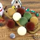 12 Pcs Velvet Christmas Balls Bulk Shatterproof Plastic Christmas Tree Decorations for Decorative Hanging Baubles (12, BrownGreenBeigeKhaki, 3.94Inch)