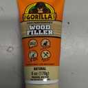 Gorilla All Purpose Wood Filler, Natural Color, 6 Ounce Tube (Pack of 1) - Water Resistant for Indoor or Outdoor Projects and Repairs