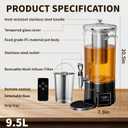 9.5L 60-Cup Tea Maker Machine, Tea Dispenser Pot, Hot Water Dispenser | Removable infuser, multi-function brew and keep-warm, for flower blooming, iced tea, commercial catering, hotels and events
