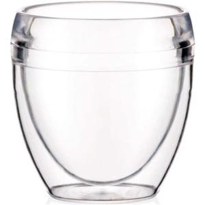 Bodum 8oz Pavina Outdoor Double-Wall Plastic Tumbler, BPA-Free, Set of 6, Clear