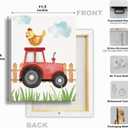 Watercolor Farmhouse Nursery Decor Canvas Wall Art Farm Cute Animal Chicken Cow Pig Wall Decor Artwork Poster Prints for Home Living Room Kids Boys Bedroom Classroom Decoration,3PCS,Framed,11.4x15IN