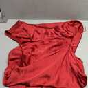 2025 Satin Cap Sleeve Cowl Back Summer Dresses for Women Elegant Ruched Waist Wedding Guest Midi Dress (Small, Burgundy)