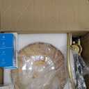 Floor Lamp for Living Room,Bedroom,Gold Dimmable Standing Lamp with Remote,Mid Century Modern Brass Tall Lamp Retro Vintage Green Glass Lamp Floor Light Boho Bohemian