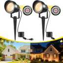 T-SUN Dusk to Dawn Outdoor Lighting, Flag Spot Lights with Photocell Auto On/Off, Waterproof 3000K Warm White LED Plug-in Landscape Spotlights for Garden Yard Tree Pathway Pole House, 2 Pack