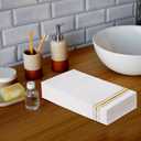 100 3-Ply Gold Napkins Disposable Elegant Dinner Paper Napkins, White and Gold Foil Guest Napkins Hand Towels for Bathroom Wedding Kitchen Birthday Parties Graduation