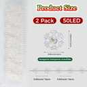 2 x kolpop 2 Pack 50 LED Fairy Lights Battery Operated with Timer, Transparent Snowflakes String Lights Battery Powered with Remote Control Waterproof for Indoor Outdoor Christmas Decorations