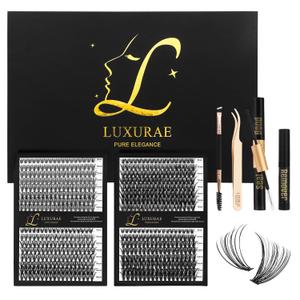 Lash Clusters,Eyelash Clusters Kit 576 PCS,Natural Mink,False Eyelashes Extension Kit With Bond And Seal,Applicator,Remover,Brush,Wispy,D Curl Lashes,20D,30D,40D,50D,8-16MM-0.07D,DIY At Home