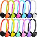 Classroom Headphones Bulk 12 Pack Class Set for School Students Kids and Adult -Sturdy Wired 3.5mm Plug (Mixed, 12 Pack)