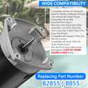 B2855 Pool Pump Motor 2HP UP-RATED Square Flange 56Y Frame 1.3 Service Factor 230/208 Volts 2.0 HP Pump Motor B855 Compatible with Pentair Whisperflo SuperFlo TriStar Dura-Glas Super Max Pumps