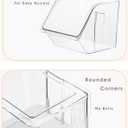 6-Pack Small Clear Storage Baskets, Adhesive Spice Rack Wall Mount for Countertop/Cabinet/Bathroom, Plastic Storage Bins Kitchen Wall Organizer and Storage Shelves, Spice Organizer