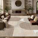 Large Modern Area Rugs 8x10 Washable Rug for Living Room Beige