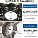 2.6in Wheel Center Caps 66mm ABS Plastic Wheel Center Hubcaps 4Pcs Center Cover Replacement, Chrome