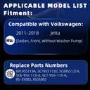 New Front Windshield Wiper Motor 6R1955119A Compatible with Volkswagen Jetta Sedan 2011-2018 Replace OE 5C7955113D, 5C6-955-113-A, 5C7-955-113-A, 4 Pin