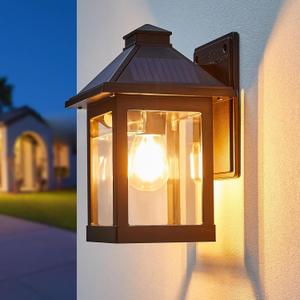 LUHLEE Solar Porch Lights Outdoor,1 Pack Motion Sensor Solar Wall Lights,IP65 Waterproof Wall Sconce Lights Outdoor with 3 Lighting Modes for House, Porch, Front Door, Garage, Shed, Patio