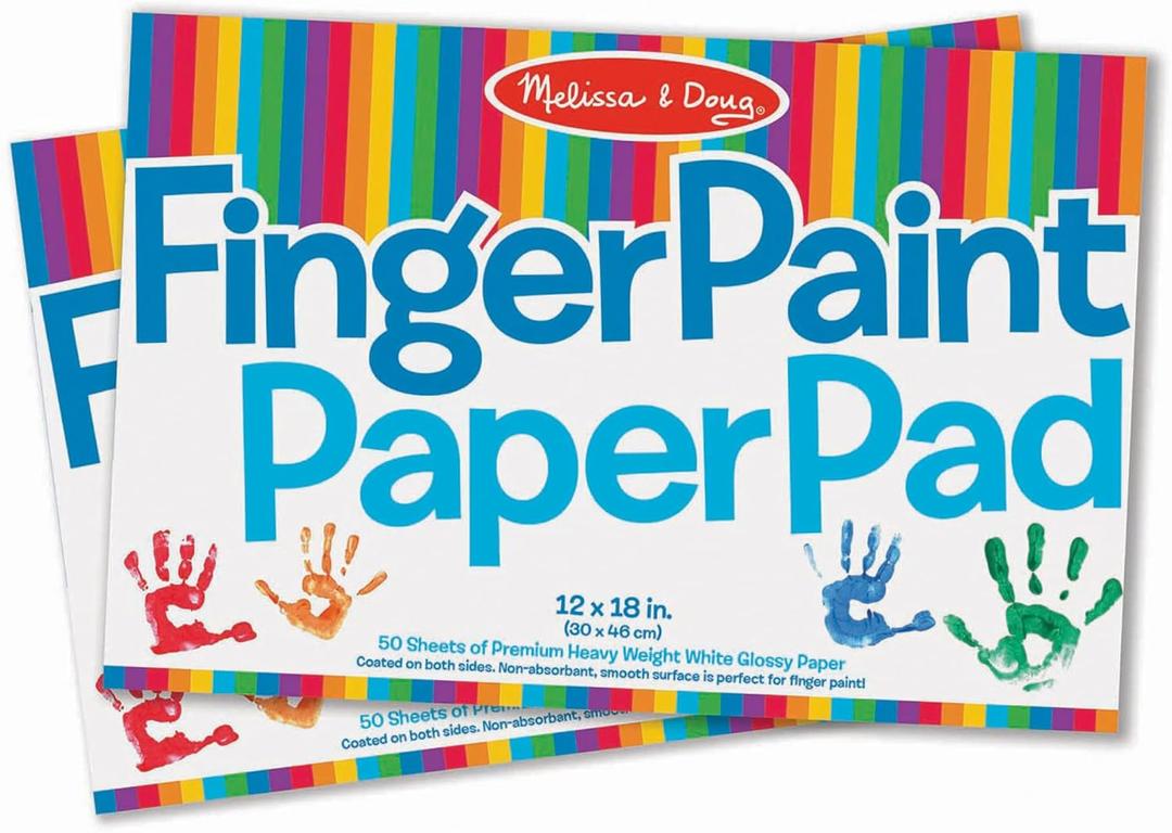 Melissa & Doug Finger Paint Paper Pad (2-Pack, 50-Sheets Each) - 12x18 Inch Art Paper for Kids Activities, Arts and Crafts, and Homeschool Essentials - FSC Certified