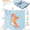 Baby Lovey Blanket  Muslin Security Blanket with Plush Bunny for Newborn or Boys  Soft and Cozy Lovey 24 x 24 inches