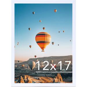 12x17 Picture Frame White for Wall Hanging, Wall Mounting Horizontally or Vertically, 12 x 17 Wall Gallery Poster Photo Frame with Durable Shatter Resistant Plexiglass,White