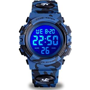 cofuo Kids Digital Watch for Boys Girls, Boys Watches Ages 3-17,Sport Outdoor Watch for Kid, 50M Waterproof Analog Multifunctional Chronograph LED Alarm Stopwatch Silicone Band, Kids Gift