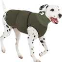 AOFITEE Dog Anxiety Vest, Thunder Jacket for Dogs Anxiety Extra-Large, Breathable Pet Calming Shirt for Fireworks, Thunder, Travel, Separation, Anti-Anxiety Pets Calming Vest with High Collar, XXL (Army Green)