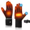 Heated Gloves Rechargeable Electric Battery - Breathable Heated Gloves Liners for Men Women,Winter Heated Thin Gloves Touchscreen Riding Skiing Snowboarding Hiking Cycling Hunting Hand Warmer (XX-Small)