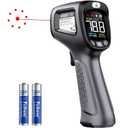Infrared-Thermometer-Gun-Heat-Temperature-Gun -58F ~932F-Auto Off Digital Laser Thermometer Gun for Cooking,Pizza Oven,Grill,Large Display IR Thermometer Temp Gun with Adjustable Emissivity (Grey)