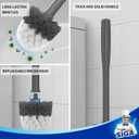 MR.SIGA Toilet Bowl Brush and Holder, Premium Quality, with Solid Handle and Durable Bristles for Bathroom Cleaning, Gray, 1 Pack