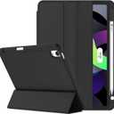 ZryXal iPad Air 11 Inch Case M3 2025 / M2 2024, iPad Air Case 5th Generation/4th Generation 2022/2020 10.9 Inch [Support Touch ID and Auto Wake/Sleep](New Black)