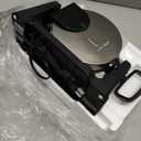 Chefman Rotating Belgian Waffle Maker, 180 Flip Iron w/ Non-Stick Plates, Adjustable Timer, Locking Lid, & Drip Plate, Space Saving Storage, Mess-Free Breakfast, Stainless Steel/Black