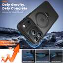 Magnetic Stand Case for iPhone 17 Pro Max, 2-in-1 Magnetic Stand Case & Protective Cover, Military Drop Tested, Anti-Fingerprint Matte Finish for Hands-Free at Work, Home and Travel, Black
