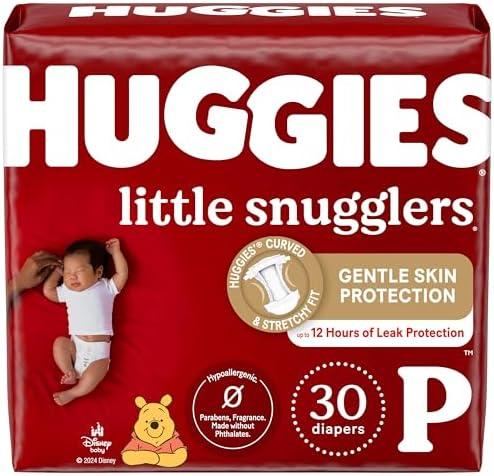 Huggies Newborn Diapers, Little Snugglers Baby Diapers, Size Preemie (up to 6 lbs), 30 Count