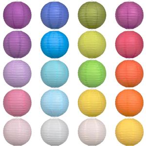 LIHAO 20PCS Decorative Paper Lanterns, 8" Chinese Hanging Paper Lanterns Ball Lanterns Lamps for Home Decor, Parties and Weddings