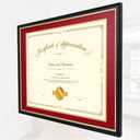 16x20 Diploma Frame for 14x17 Certificate/Document/Picture with Double Mat(Black and Red),Wood Degree Frame, Black with Gold Side,UV Protection Acrylic,Wall hanging