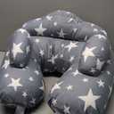 Chilling Home Nursing Pillow for Breastfeeding, Adjustable Nursing Pillow Breast Feeding Pillow Bottle Feeding More Support for Mom and Baby, Breastfeeding Essentials for Newborn,Removable Cover (26*20*19.5 inch, Grey-with Safety Fence)