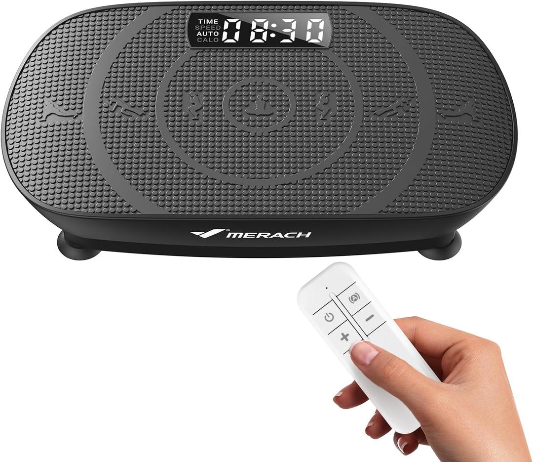 Exercise Machine, Curved Vibration Plate for Lymphatic Drainage Weight Loss, Vibrating Plate with Real-Time Calorie Tracking on LED Display, Workout Equipment for Home Women Men