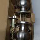 Door Knobs Interior Keyed Difference Entry Front Bedroom Doorknobs with Lock Flat Ball Handle Lock Sets in Satin Nickel