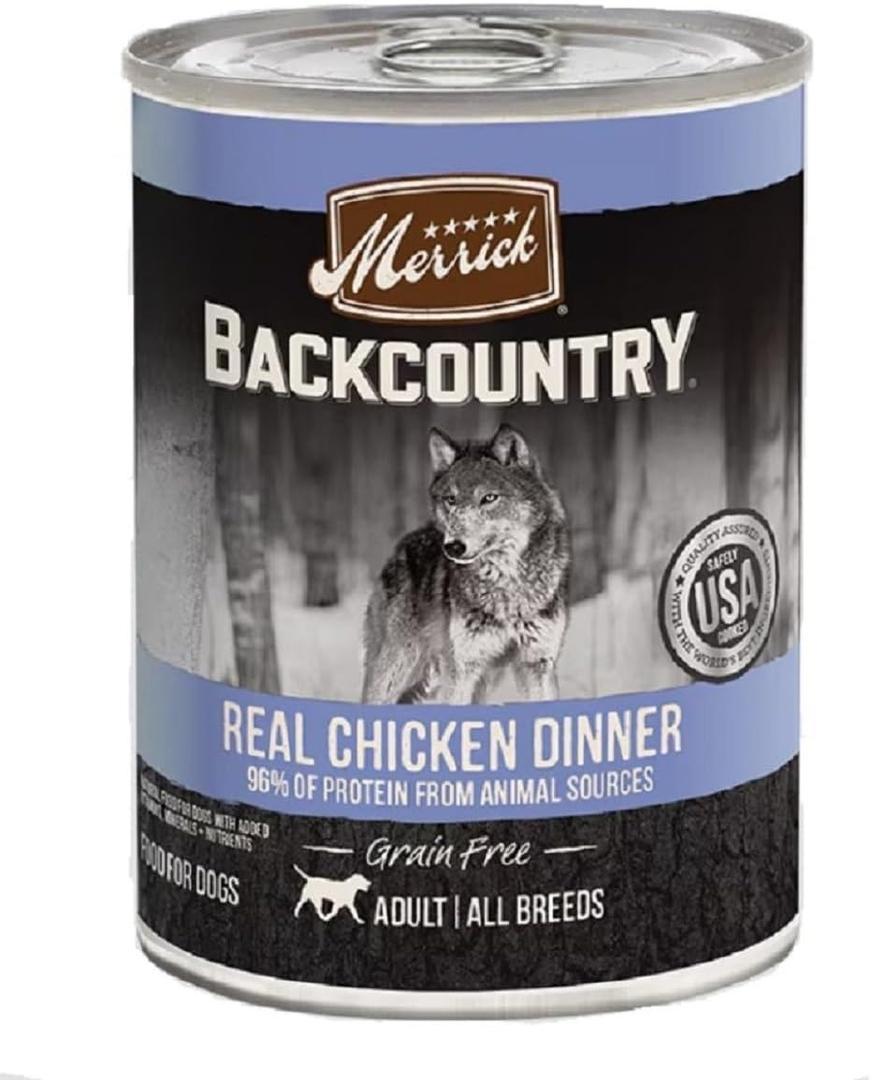 Merrick Backcountry Real Chicken Dinner 96% of Protein From Animal Source Can Dog Food (Pack of 1)