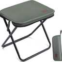 MOONCY Portable Stool, 13 Inch Small Folding Stool for Adults, Ultralight Green Camping Stools for Hiking and Fishing, Hold Up to 265 LBS